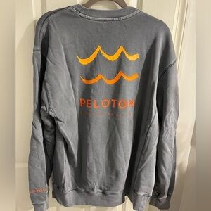 Peloton Pullover Gray and Orange Decal Together We Grow Size Small